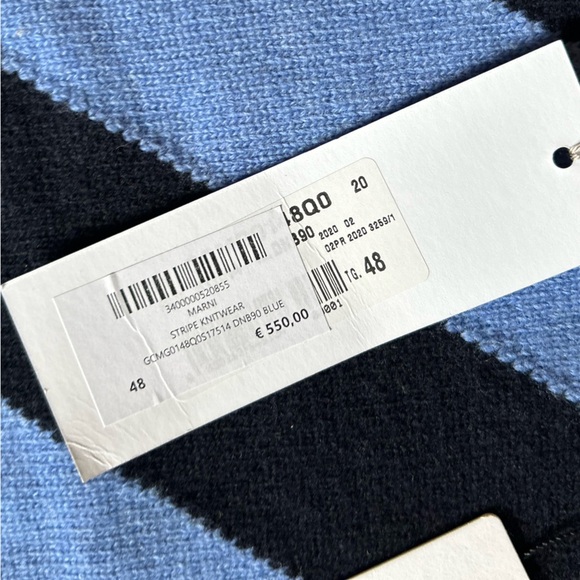 Marni Bold Striped Crewneck Sweater in Blue and Black - Picture 11 of 14